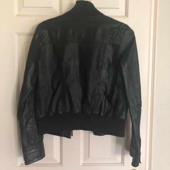 Black faux leather zip up jacket from ZARA size M - Picture 4 of 4